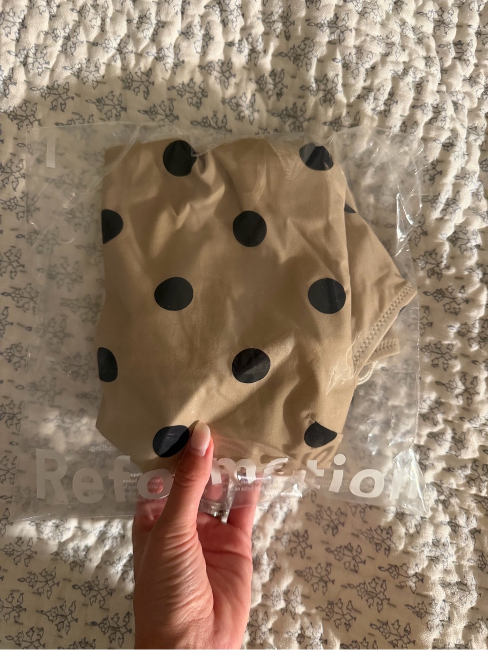 Reformation Beige Polka Dot One-Piece Swimsuit - Women Swim - Picture 5 of 5